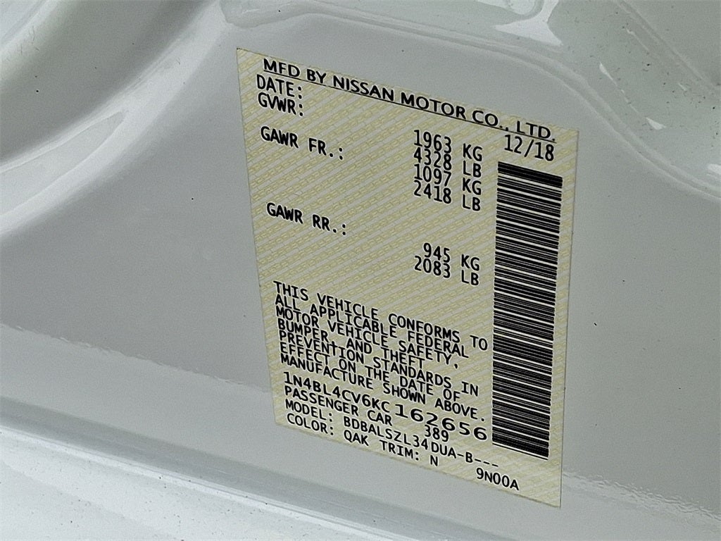 2019 Nissan Altima 2.5 SR