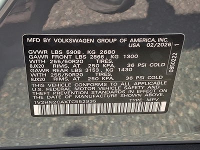 2026 Volkswagen Atlas 2.0T SE w/Technology