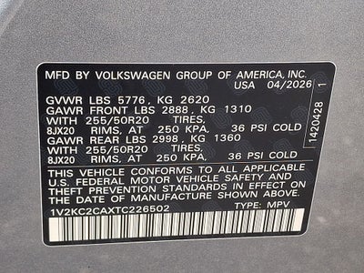 2026 Volkswagen Atlas Cross Sport 2.0T SE w/Technology