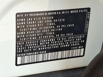 2025 Volkswagen Tiguan 2.0T S