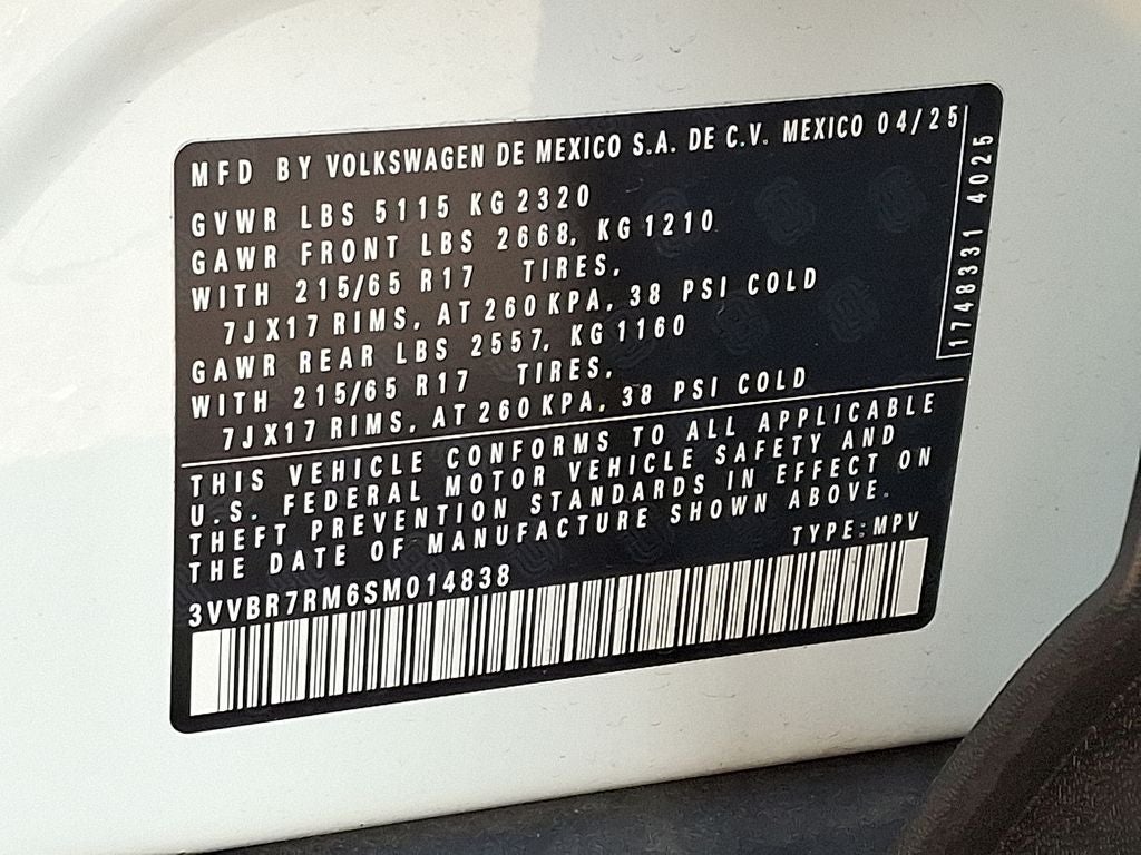 2025 Volkswagen Tiguan 2.0T S