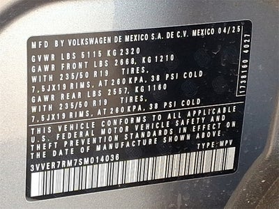 2025 Volkswagen Tiguan 2.0T SE