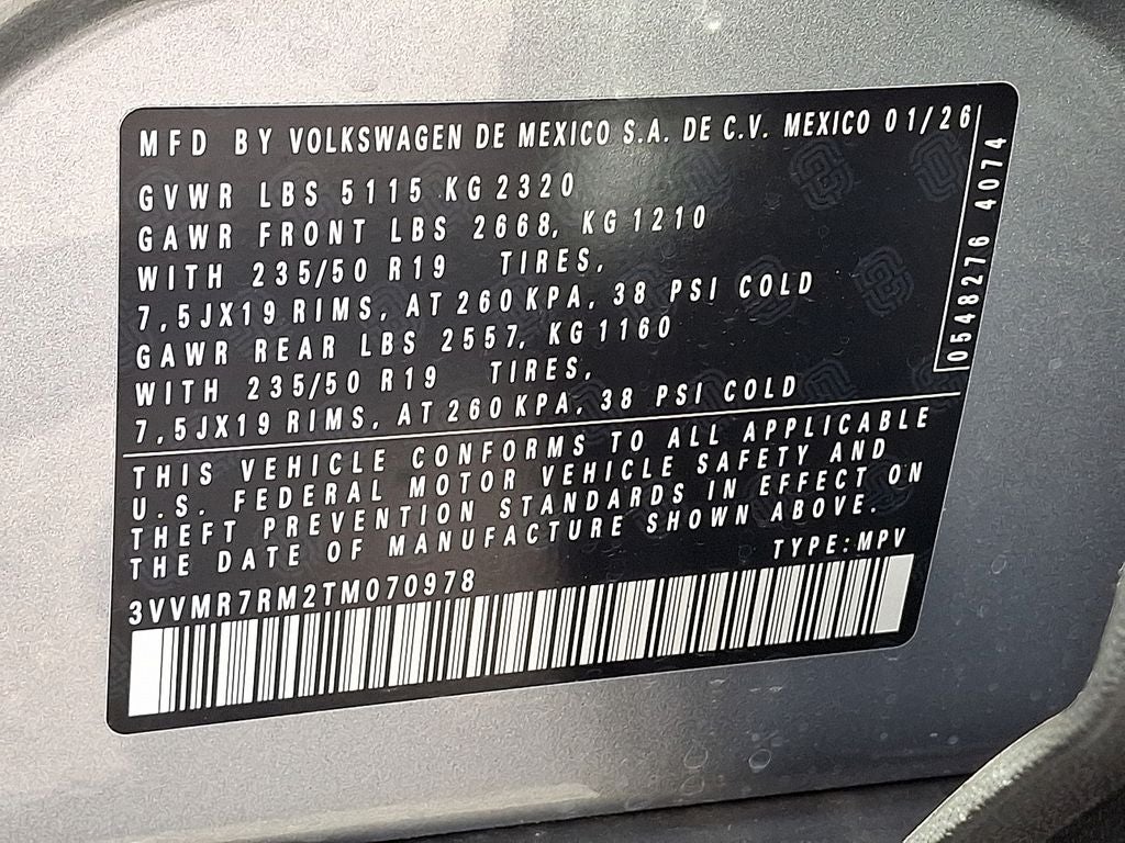 2026 Volkswagen Tiguan 2.0T SE