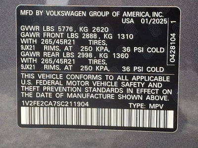 2025 Volkswagen Atlas Cross Sport 2.0T SEL Premium R-Line