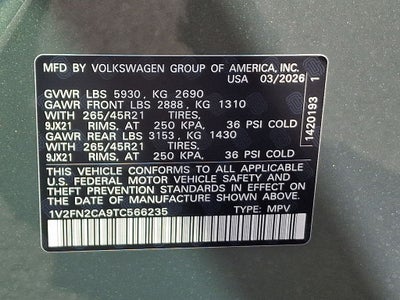 2026 Volkswagen Atlas 2.0T SEL Premium R-Line