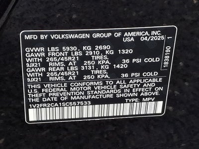 2025 Volkswagen Atlas 2.0T SEL Premium R-Line