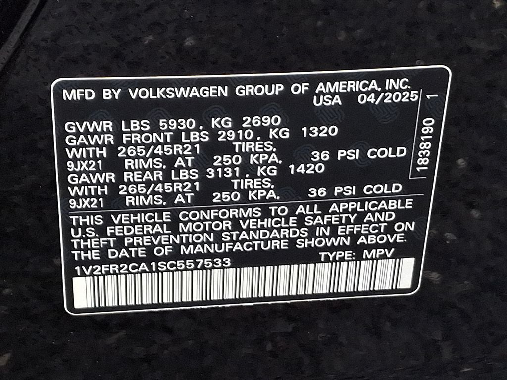 2025 Volkswagen Atlas 2.0T SEL Premium R-Line