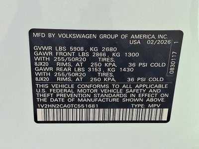 2026 Volkswagen Atlas 2.0T SE w/Technology