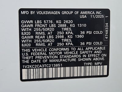 2026 Volkswagen Atlas Cross Sport 2.0T SE w/Technology