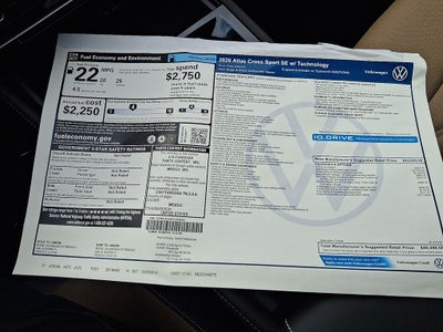 2026 Volkswagen Atlas Cross Sport 2.0T SE w/Technology