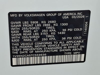 2026 Volkswagen Atlas 2.0T SE w/Technology