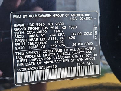 2024 Volkswagen Atlas 2.0T SE w/Technology