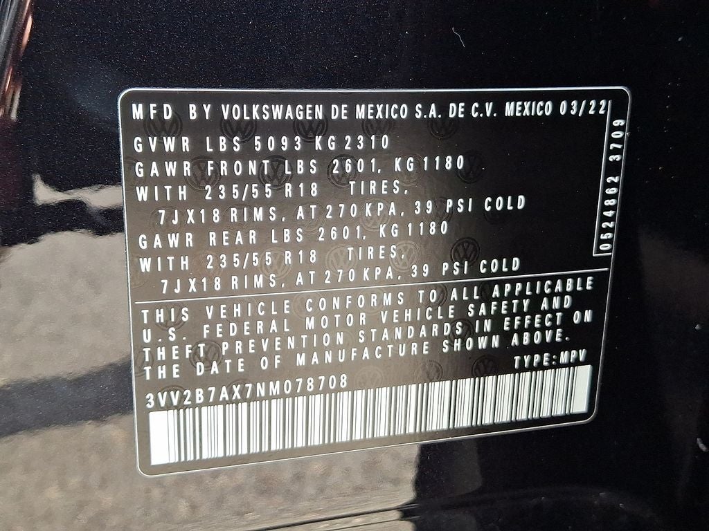 2022 Volkswagen Tiguan 2.0T SE