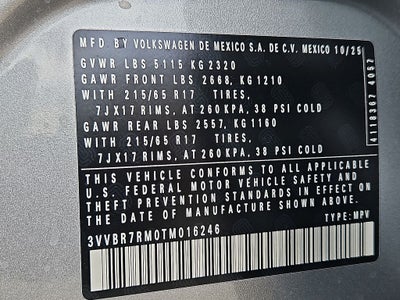 2026 Volkswagen Tiguan 2.0T S