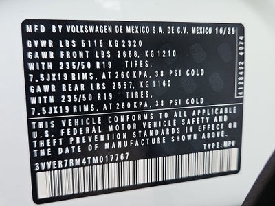 2026 Volkswagen Tiguan 2.0T SE