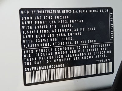 2026 Volkswagen Tiguan 2.0T SE