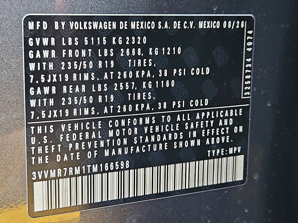 2026 Volkswagen Tiguan 2.0T SE