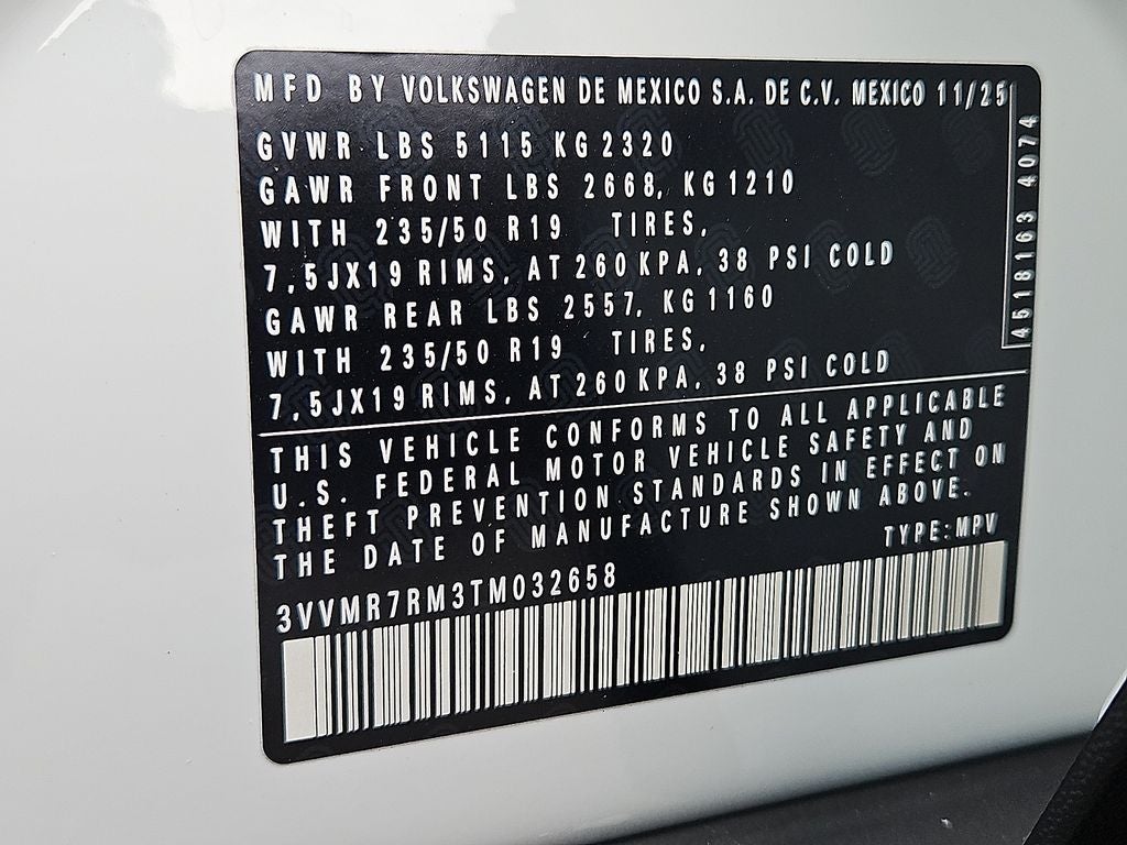 2026 Volkswagen Tiguan 2.0T SE