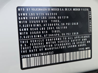 2026 Volkswagen Tiguan 2.0T SE