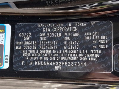 2023 Kia Carnival LX Seat Package