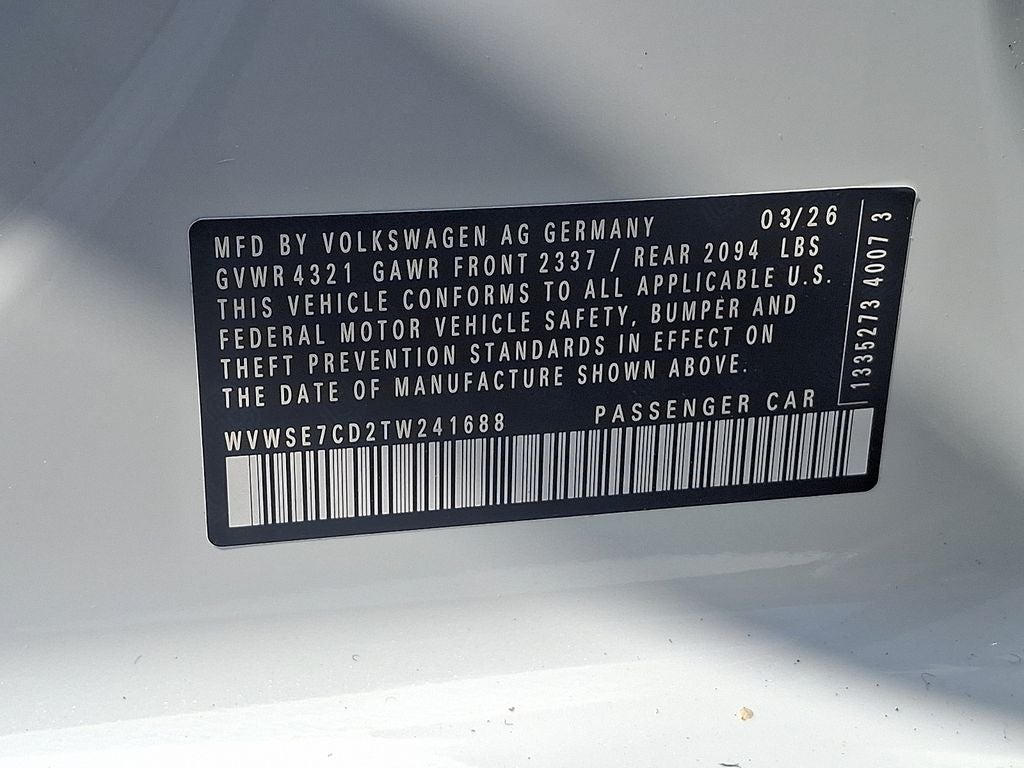 2026 Volkswagen Golf GTI 2.0T SE