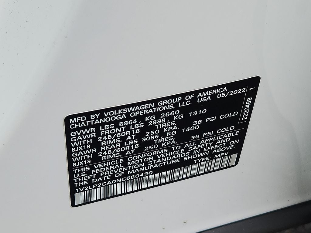 2022 Volkswagen Atlas 2.0T SE