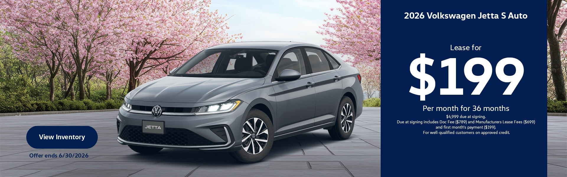 New 2026 Volkswagen Jetta S Auto Lease Special at NJ VW Dealer